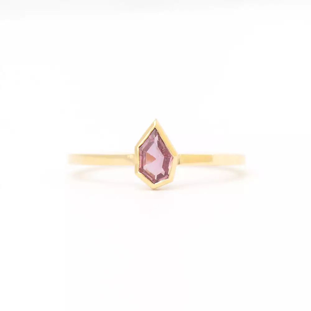 0.50 ct Pink Hexagonal Sapphire Mosaic Stack Ring