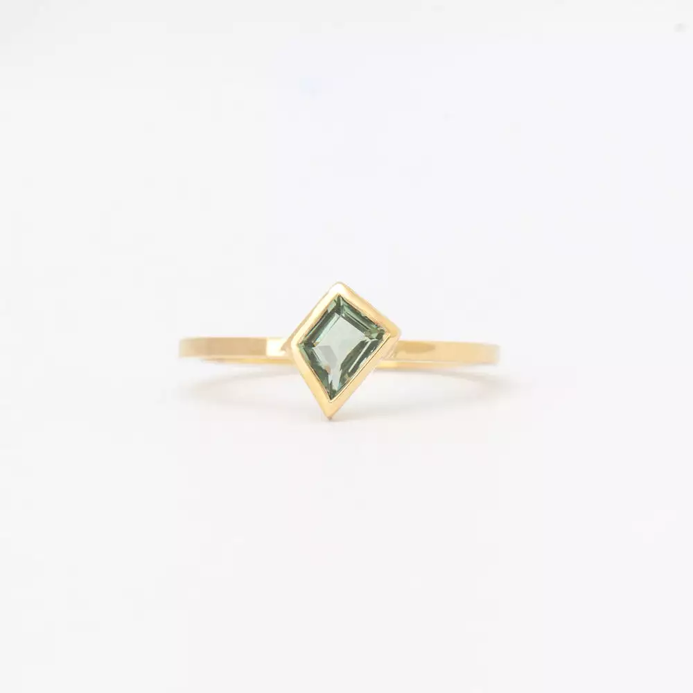 0.54 ct Green Sapphire Mosaic Stack Ring