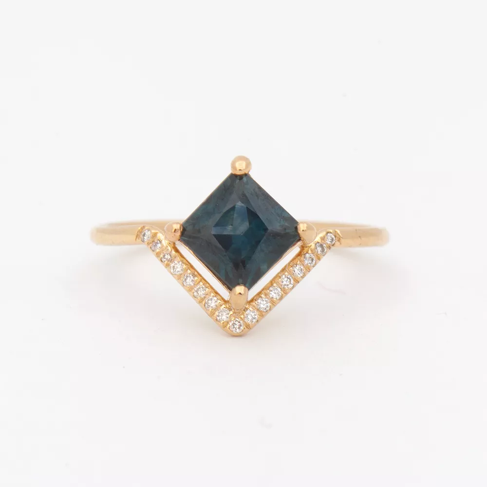 0.64 ct Sapphire Nestled Pavé Ring