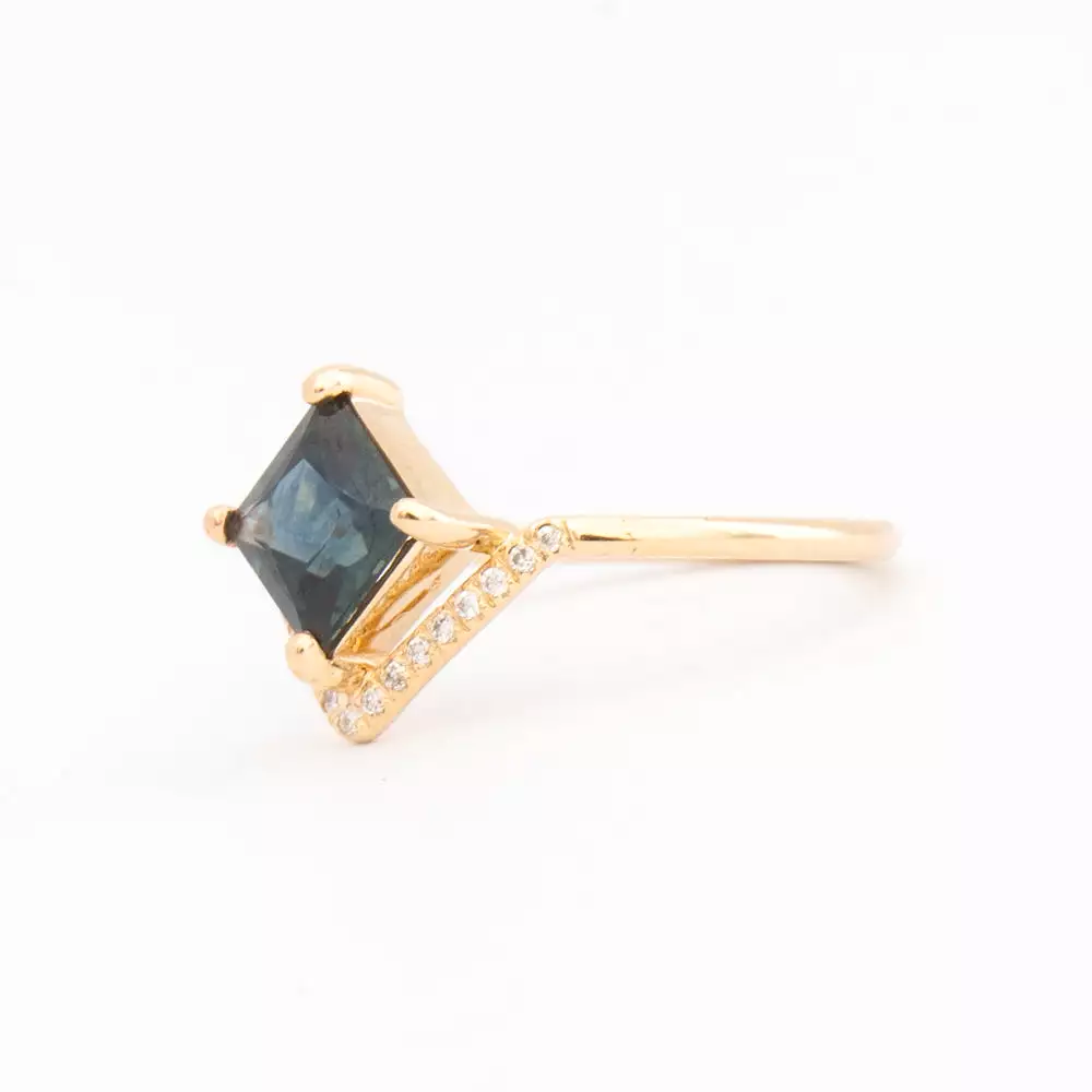 0.64 ct Sapphire Nestled Pavé Ring