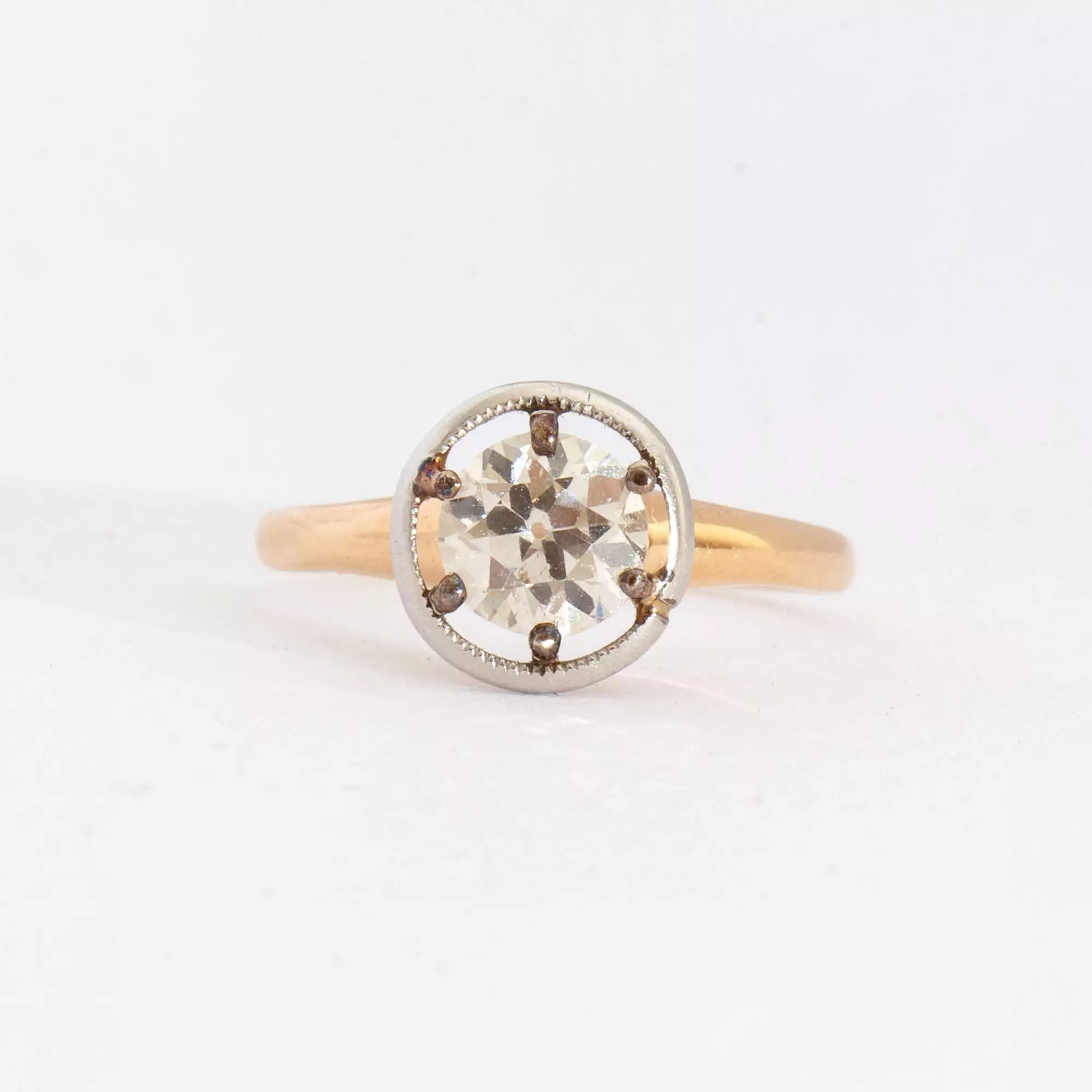 0.70 ct Milgrain Halo Solitaire Ring