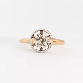 0.70 ct Milgrain Halo Solitaire Ring