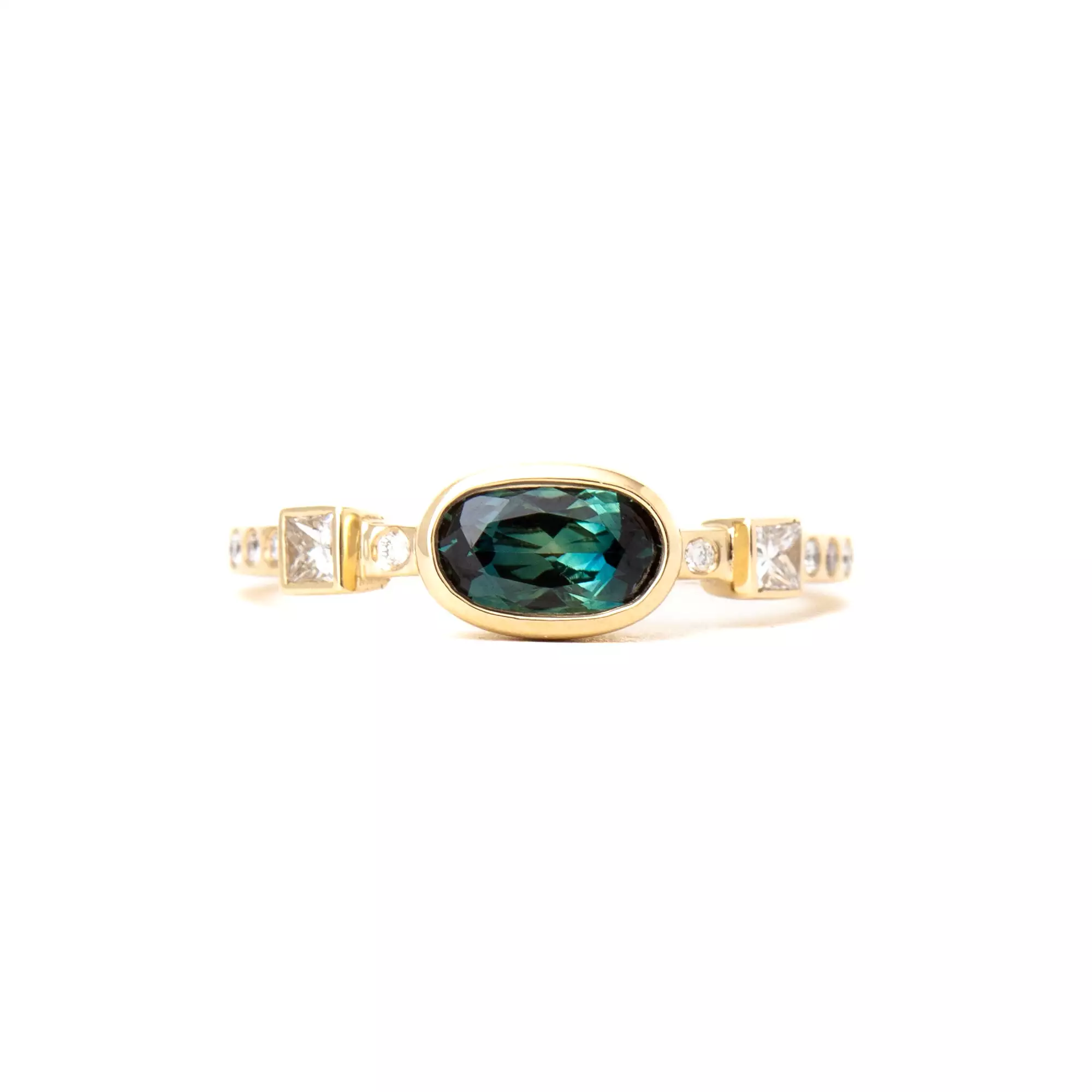 0.77 ct Teal Australian Sapphire Hikaru Ring