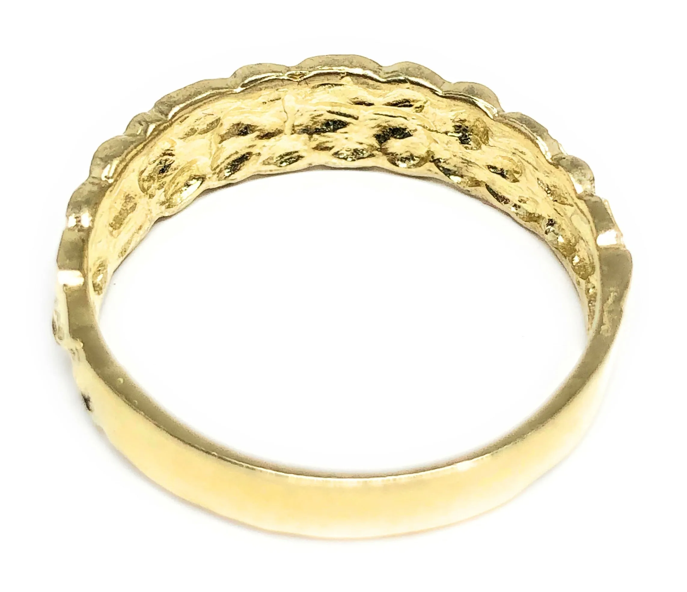 10k Solid Gold Yellow Classic Nugget Band Ring 5.5MM