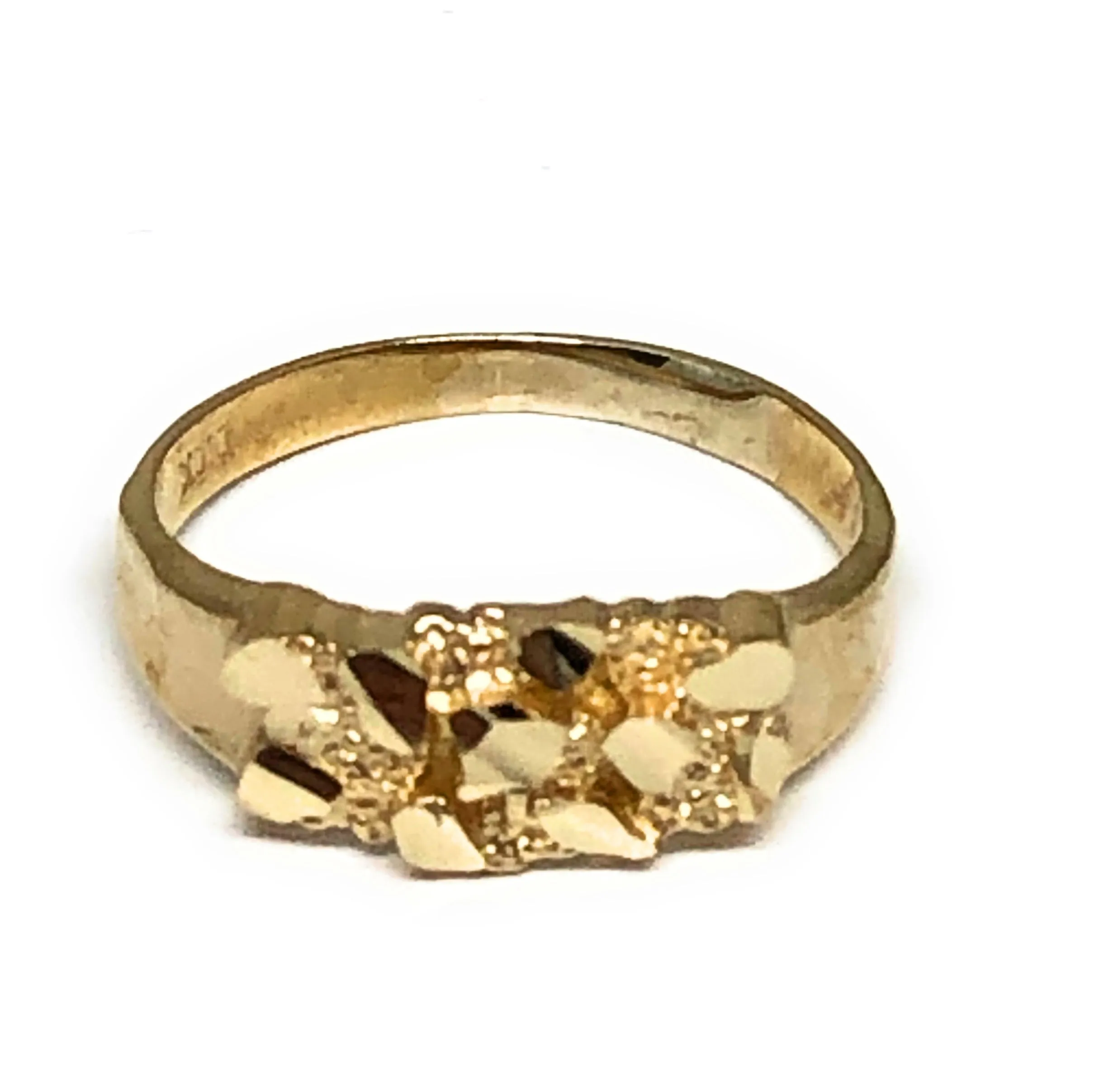 10k Solid Gold Yellow Classic Nugget Ring