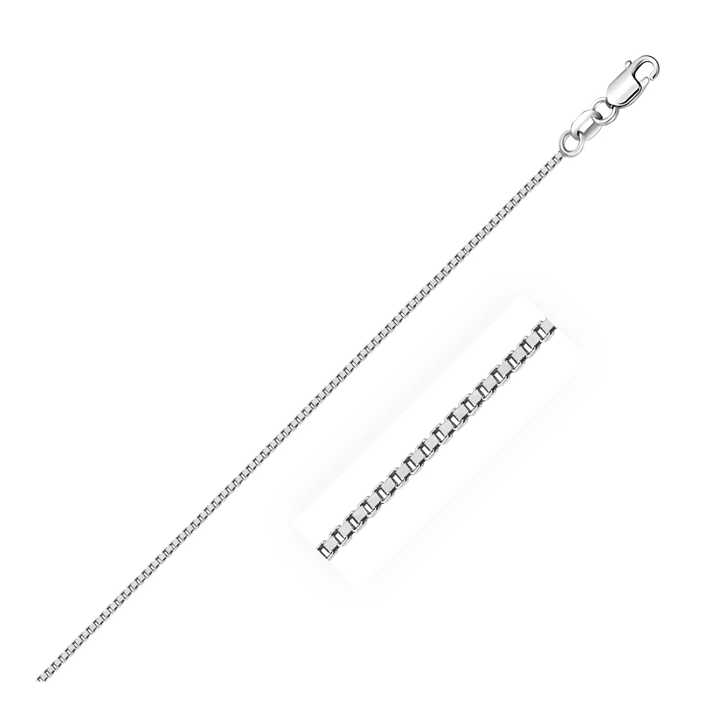 10k White Gold Classic Box Chain 0.8mm-rx53574-24