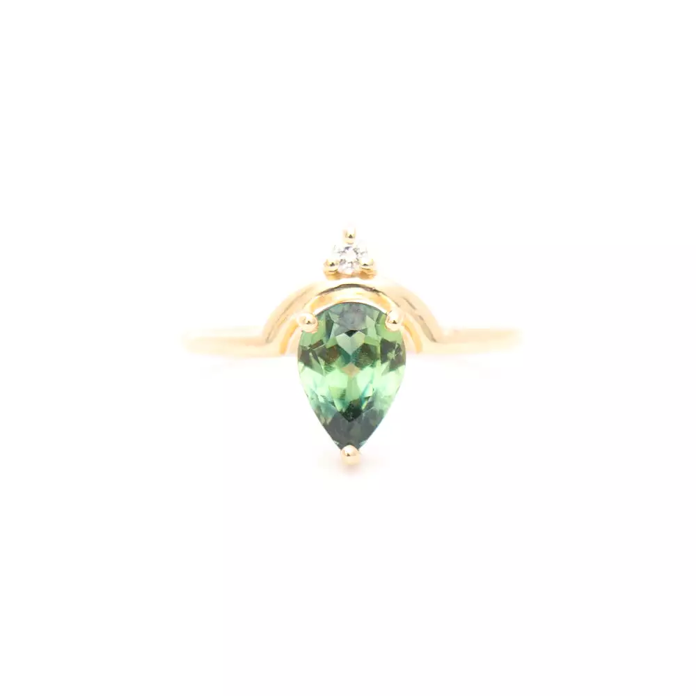 1.24 ct Australian Nestled Pear Sapphire Ring