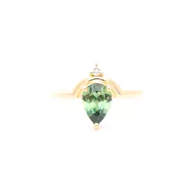 1.24 ct Australian Nestled Pear Sapphire Ring