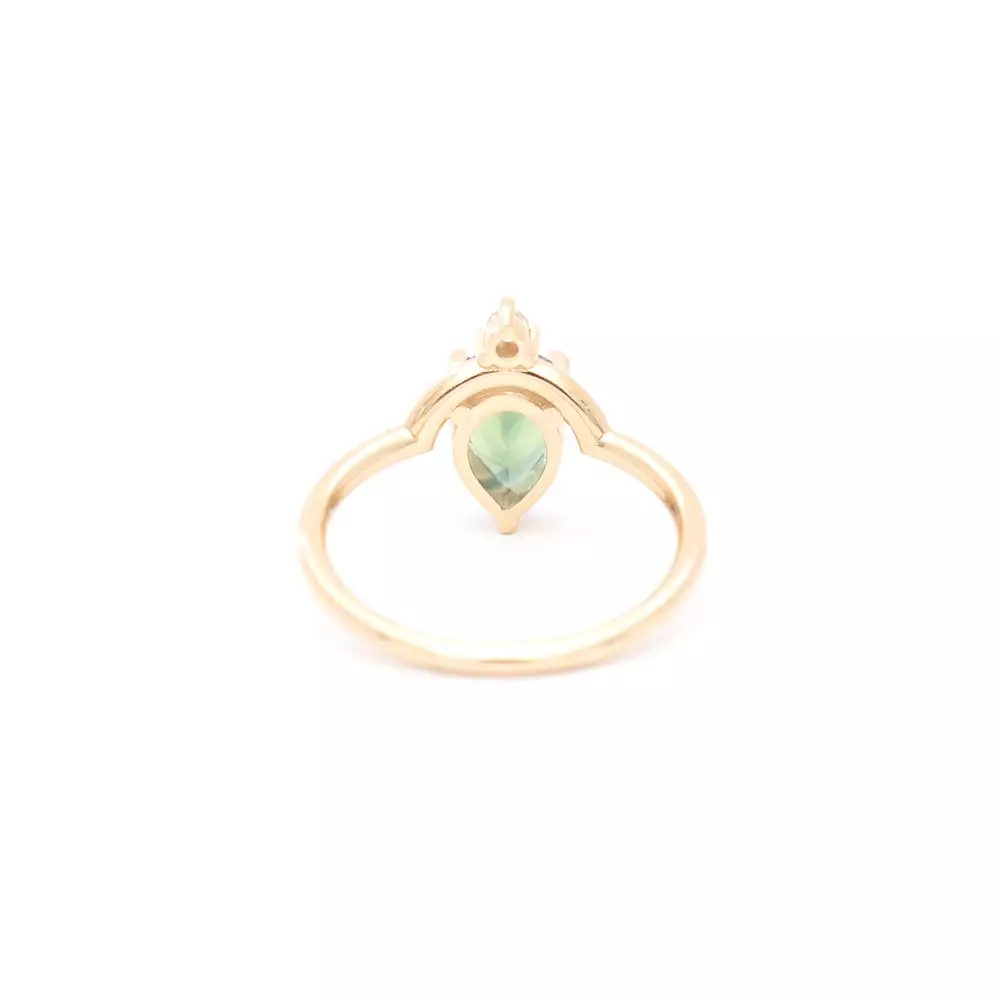 1.24 ct Australian Nestled Pear Sapphire Ring