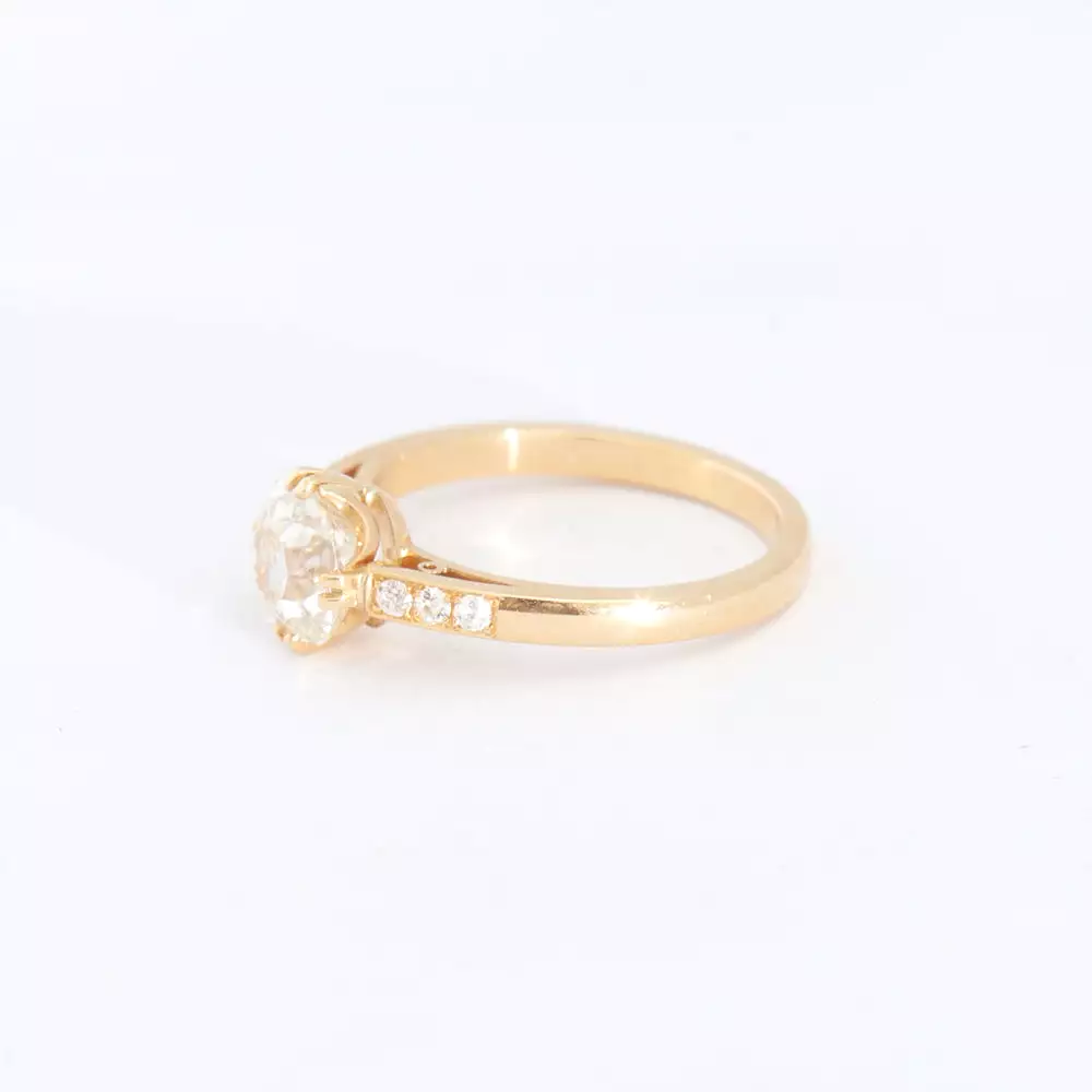 1.31 ct Old Mine Bauer Solitaire Ring