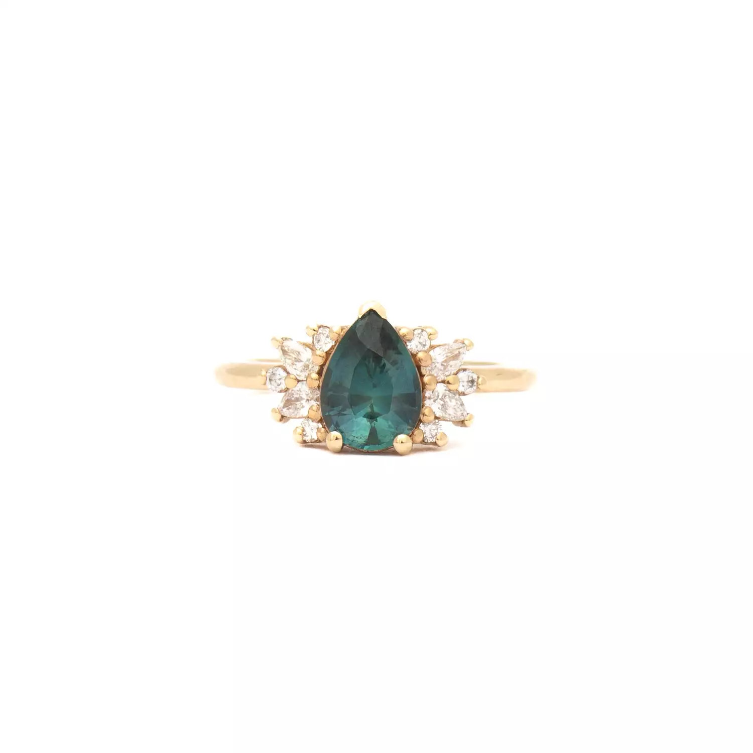 1.32 ct Teal Pear Sapphire Kori Ring