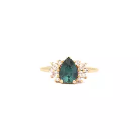 1.32 ct Teal Pear Sapphire Kori Ring