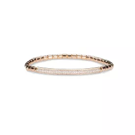 14K & 18K Gold and Three Row Micro-Pave Bar ID Stretch Bracelet