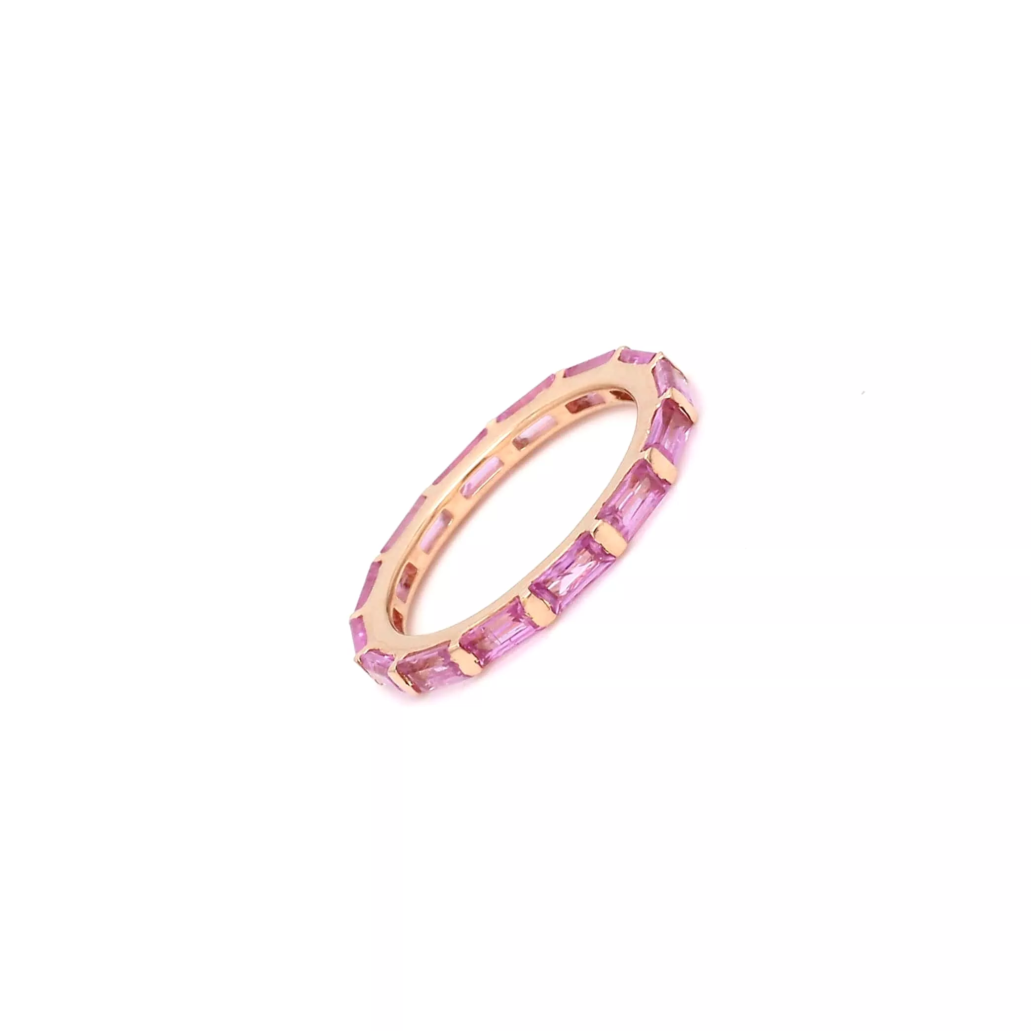 14K & 18K Gold East West Pink Sapphire Eternity Ring