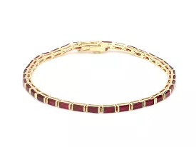 14K & 18K Gold Ruby Baguette Tennis Bracelet, East West