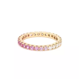 14K & 18K Ombre Pink Sapphire & Diamond Eternity Ring