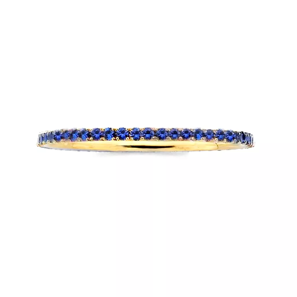 14K Gold and Blue Sapphire Eternity Stacking Rings