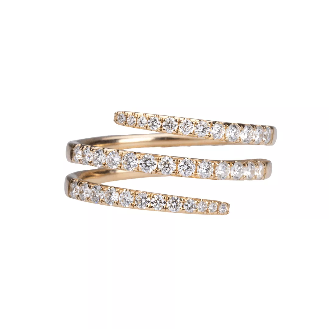 14K Gold and Diamond Wrap Around Ring