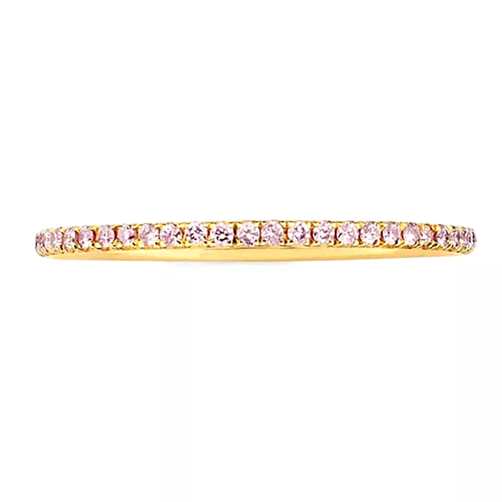 14K Gold and Pink Sapphire Eternity Stacking Rings