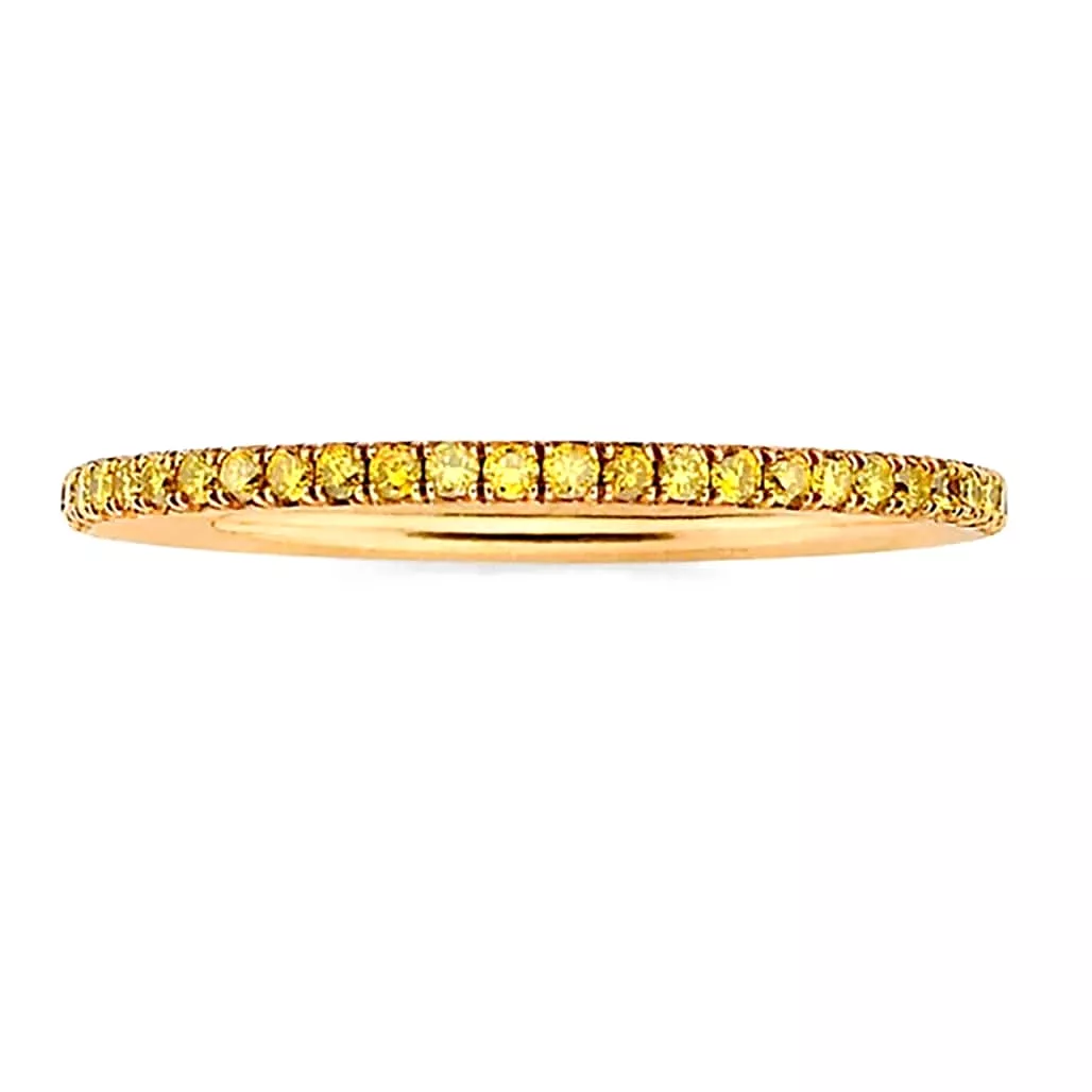 14K Gold and Yellow Sapphire Eternity Stacking Rings