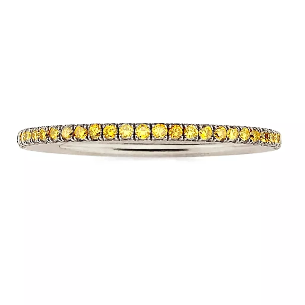 14K Gold and Yellow Sapphire Eternity Stacking Rings