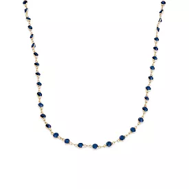 14K Gold Blue Sapphire Strand Necklace