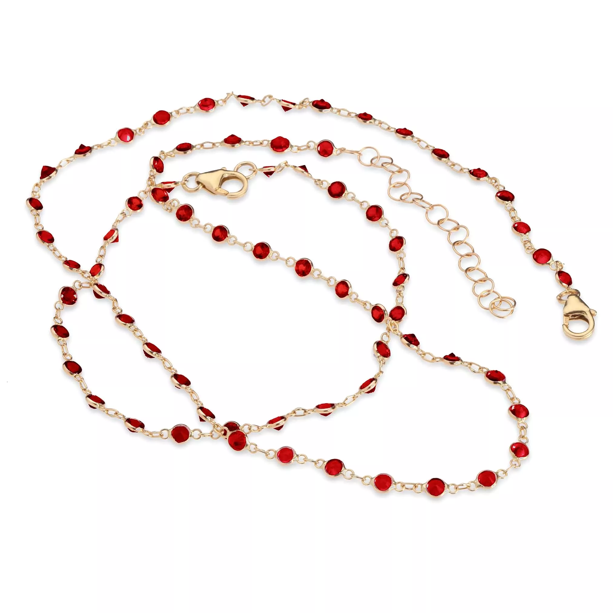 14K Gold Ruby Strand Necklace