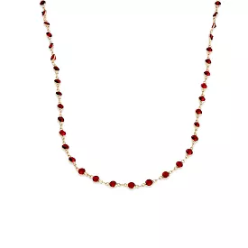 14K Gold Ruby Strand Necklace