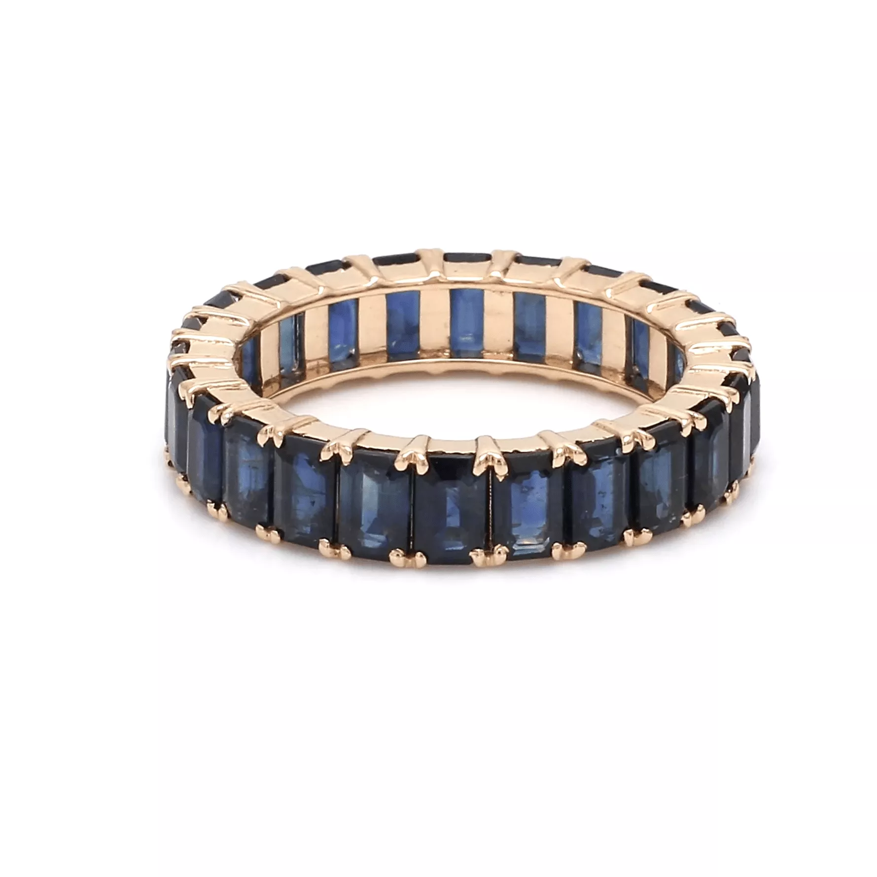 14K or 18K Gold Blue Sapphire Eternity Band