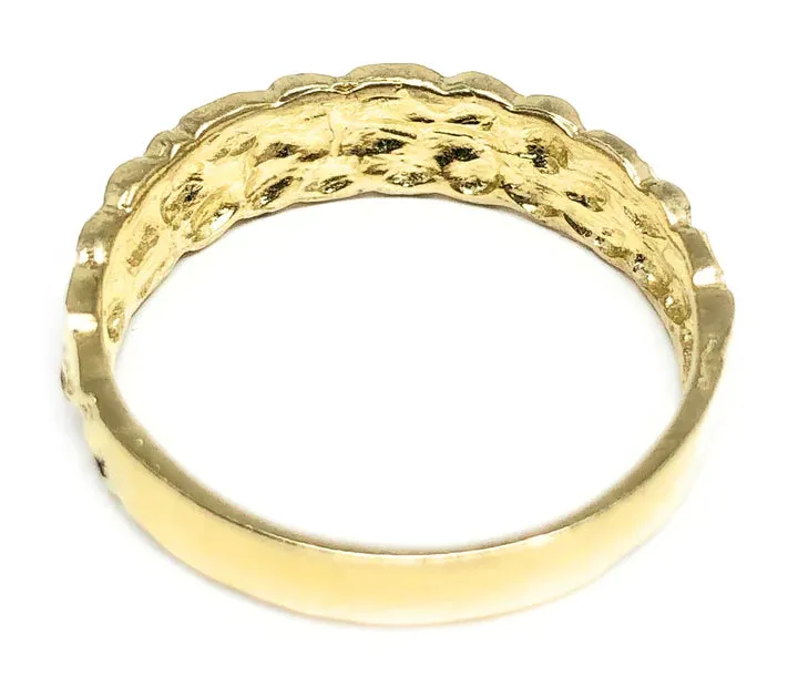 14k Solid Gold Yellow Classic Nugget Band Ring