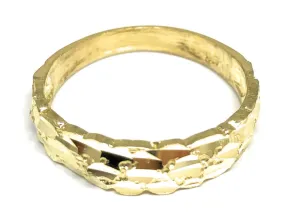 14k Solid Gold Yellow Classic Nugget Band Ring