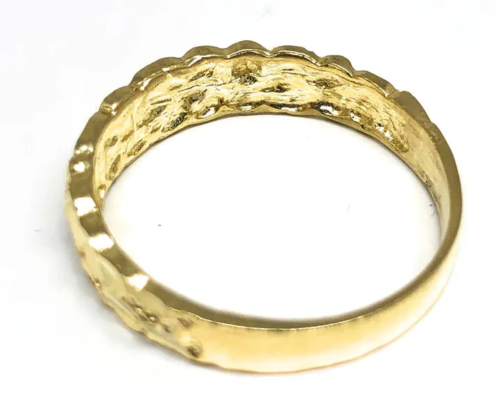 14k Solid Gold Yellow Classic Nugget Band Ring