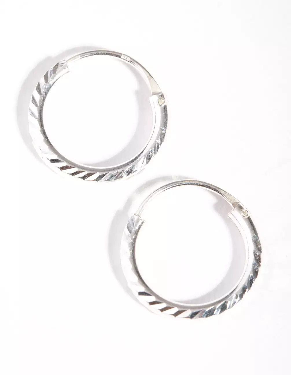 14mm Diamond Cut Hoop Earrings