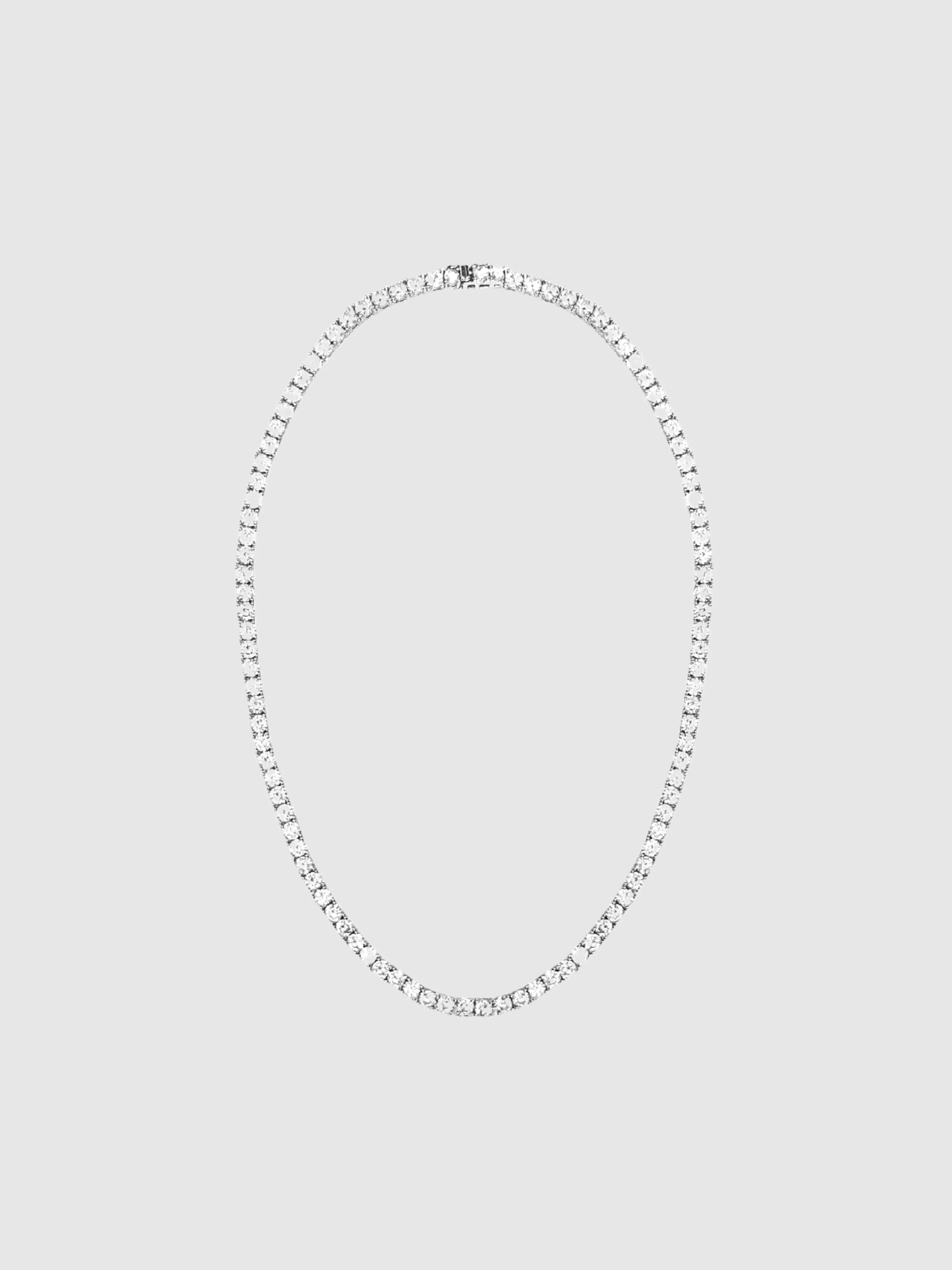 16 Rhodium Tennis Necklace