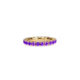 18K Gold Stretch & Stack Purple Sapphire Eternity Rings, .6-3.0 Carats