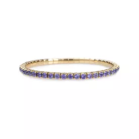 18K Gold Stretch & Stack Purple Sapphire Tennis Bracelet, 8.55-18 Carats