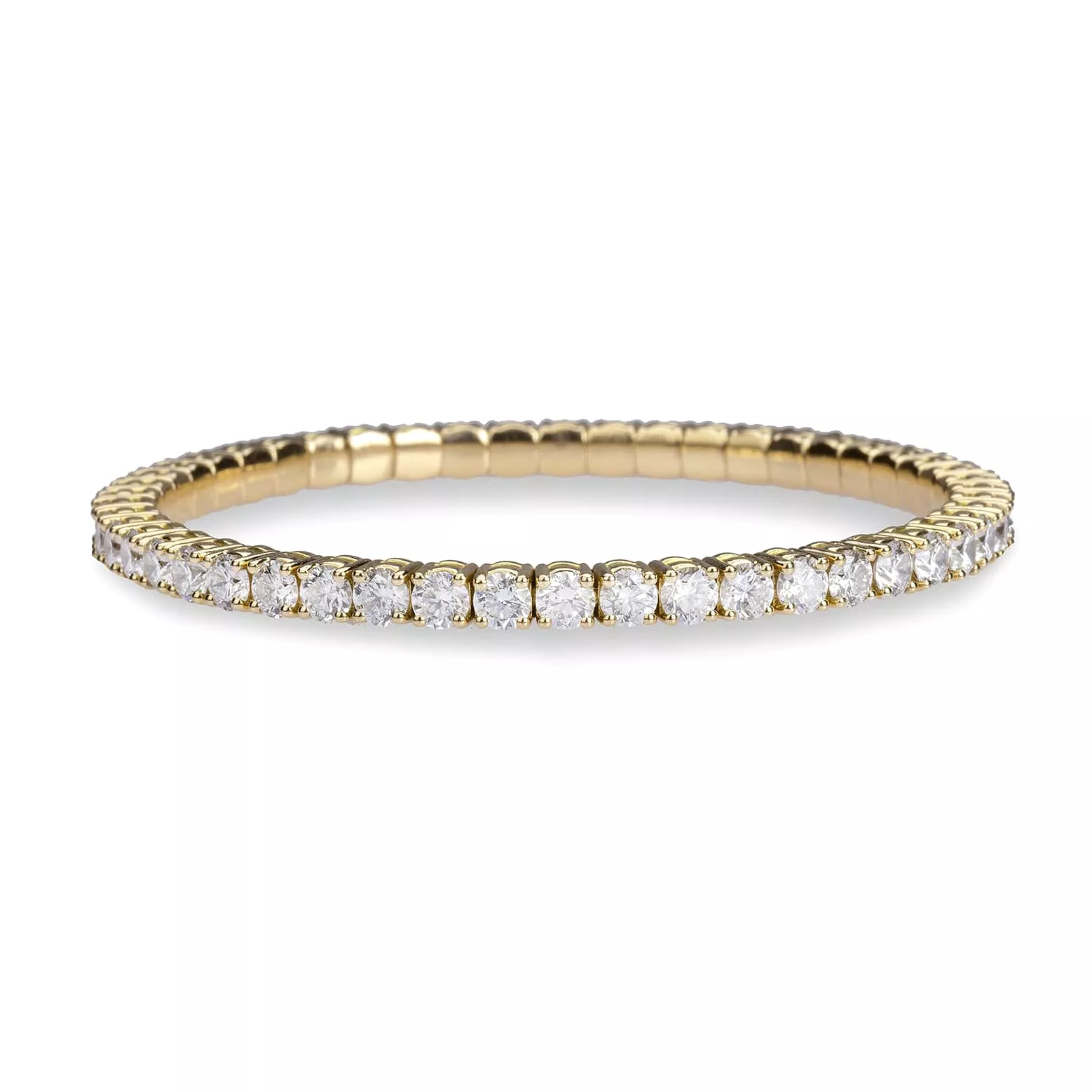 18K Gold Stretch & Stack Round Diamond Tennis Bracelet, 8.0 Carats, Lab Grown