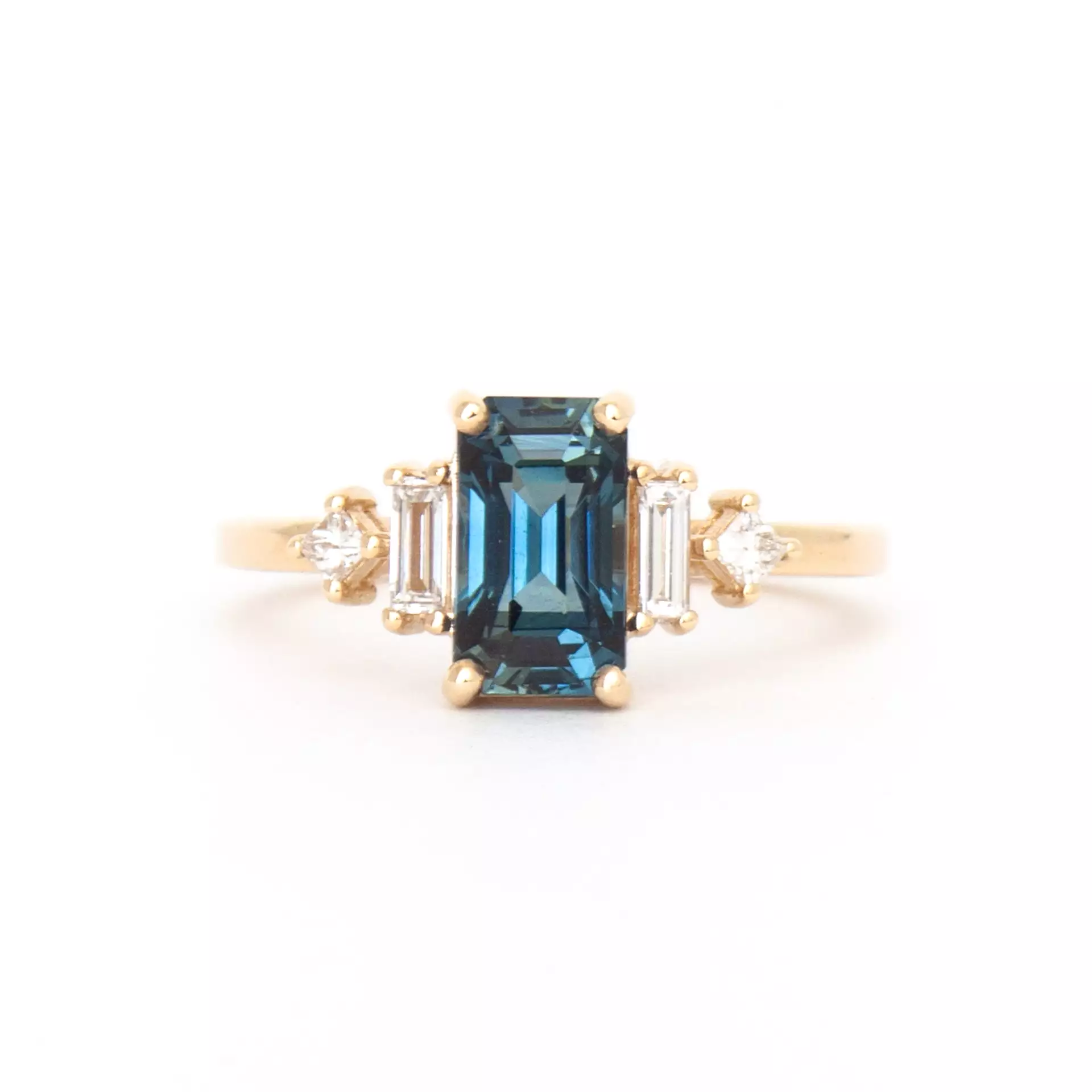 1.92 ct Blue-Green Sapphire Josie Ring