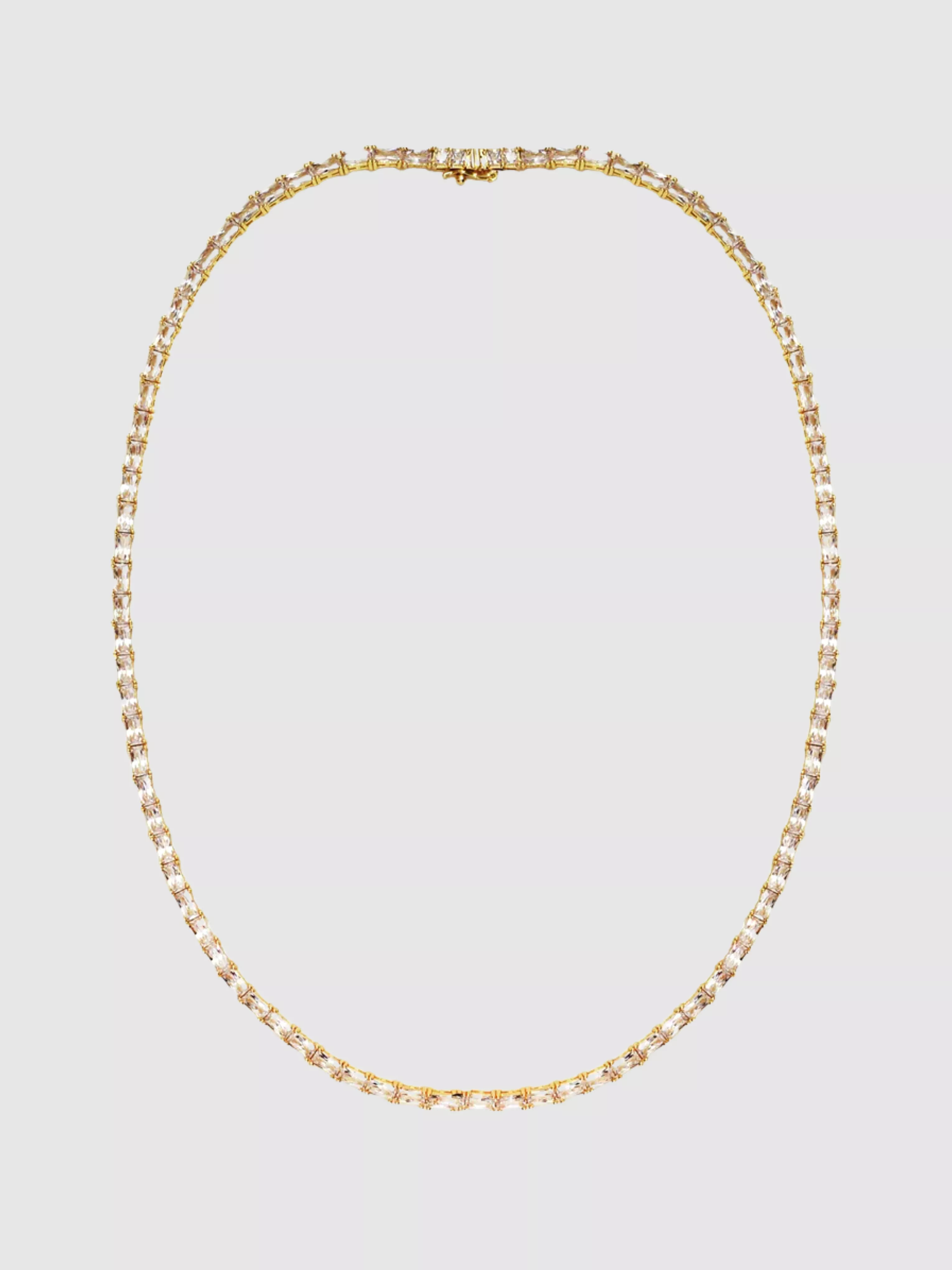 20 Gold Baguette Tennis Necklace