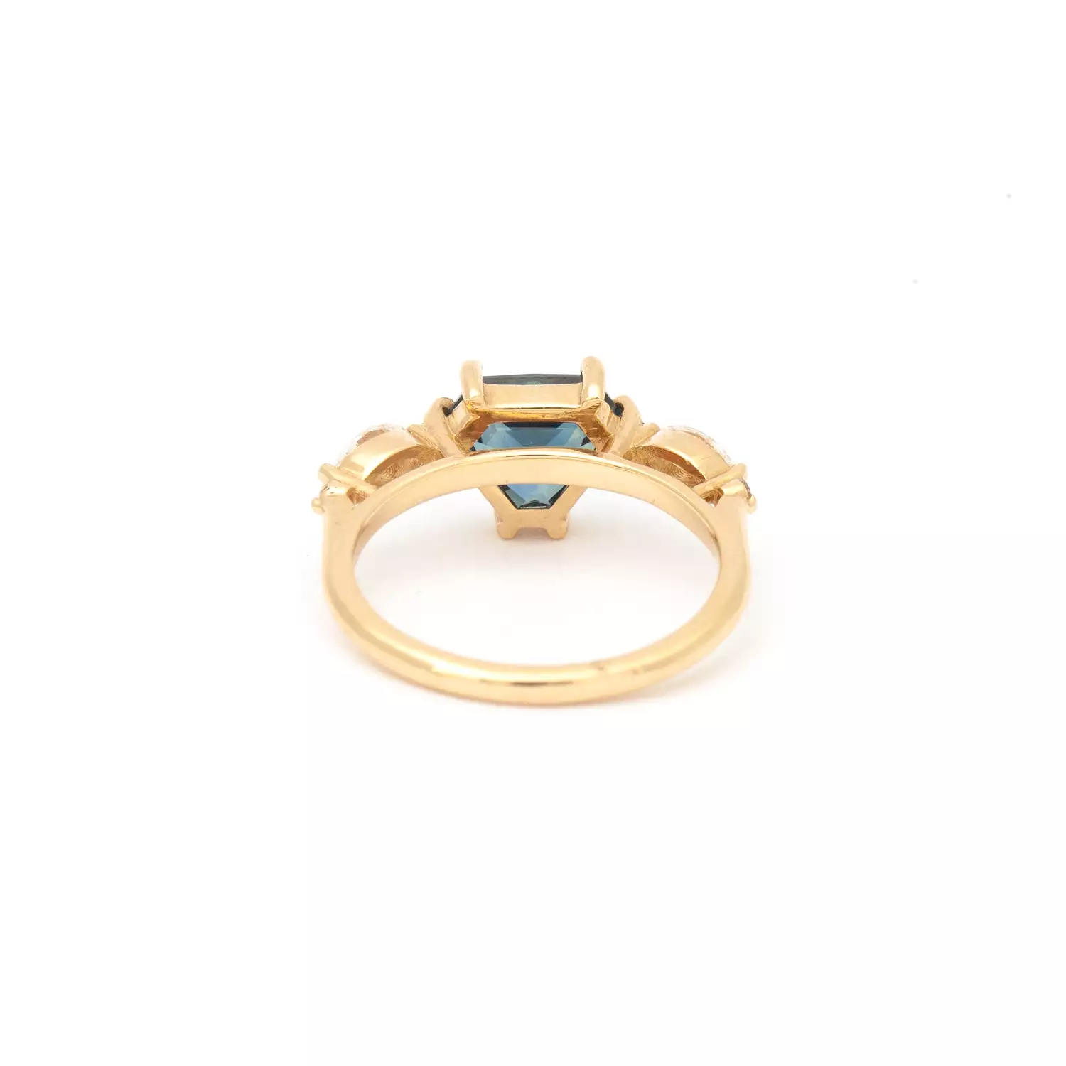 2.10 ct Teal Shield-cut Sapphire Harley Ring