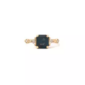 2.24 ct Teal Radiant Sapphire Scarlett Ring