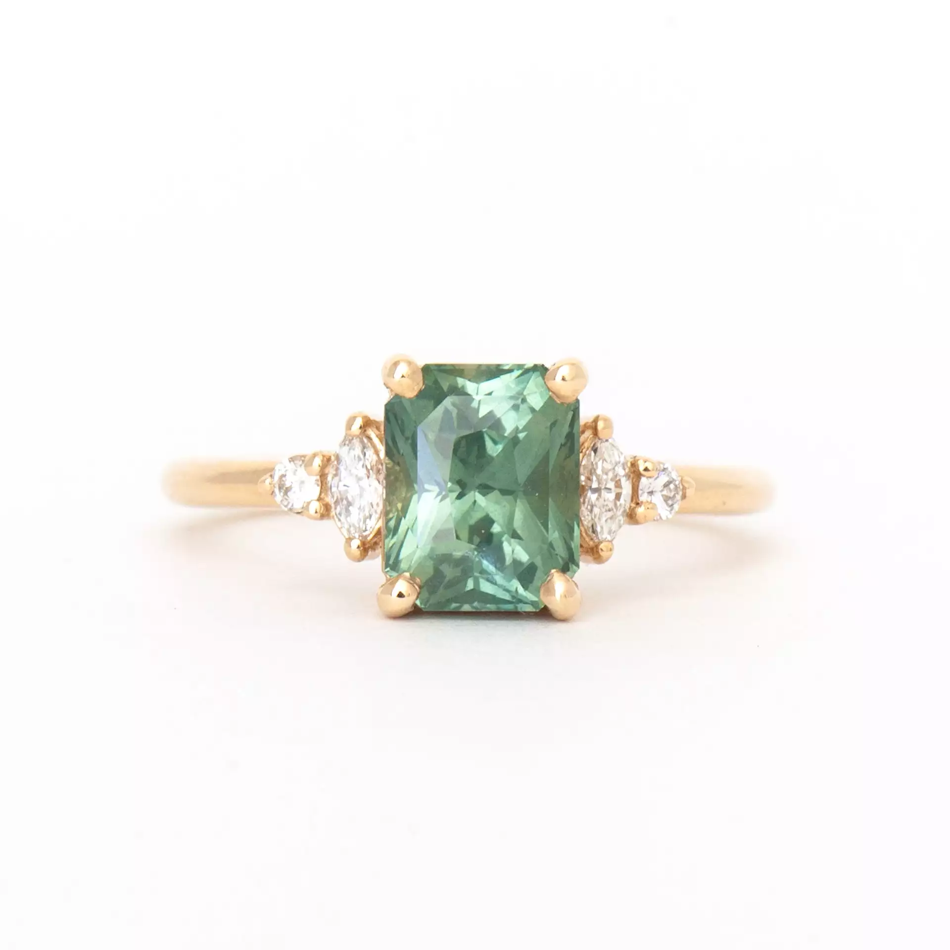 2.46 ct Seafoam Sapphire Desi Ring