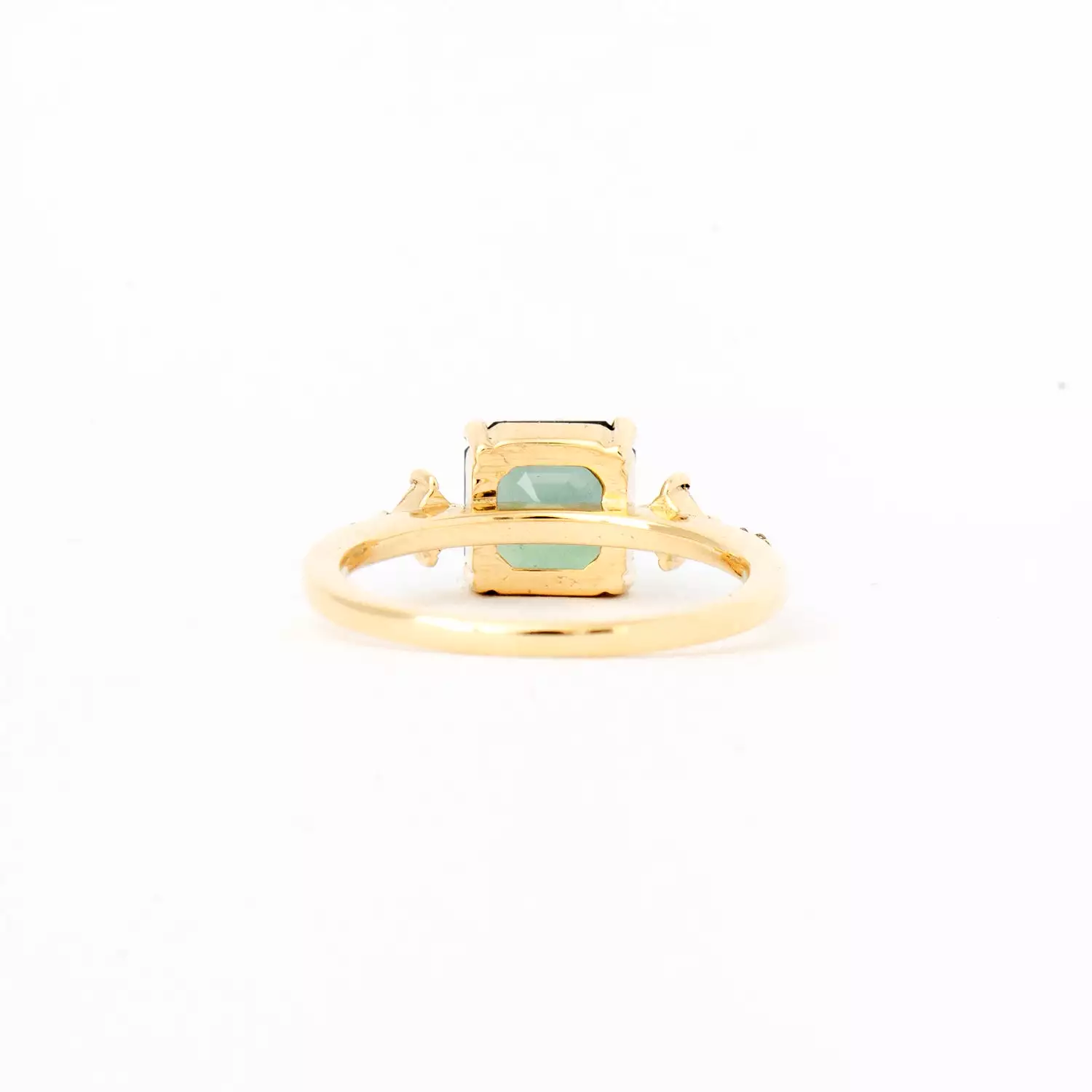 2.58 ct Asscher-cut Teal Sapphire May Ring