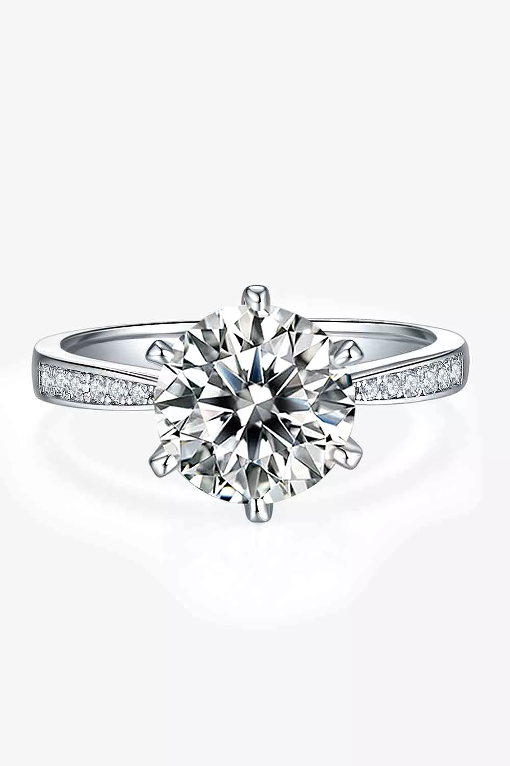 3 Carat Moissanite Side Stone Ring