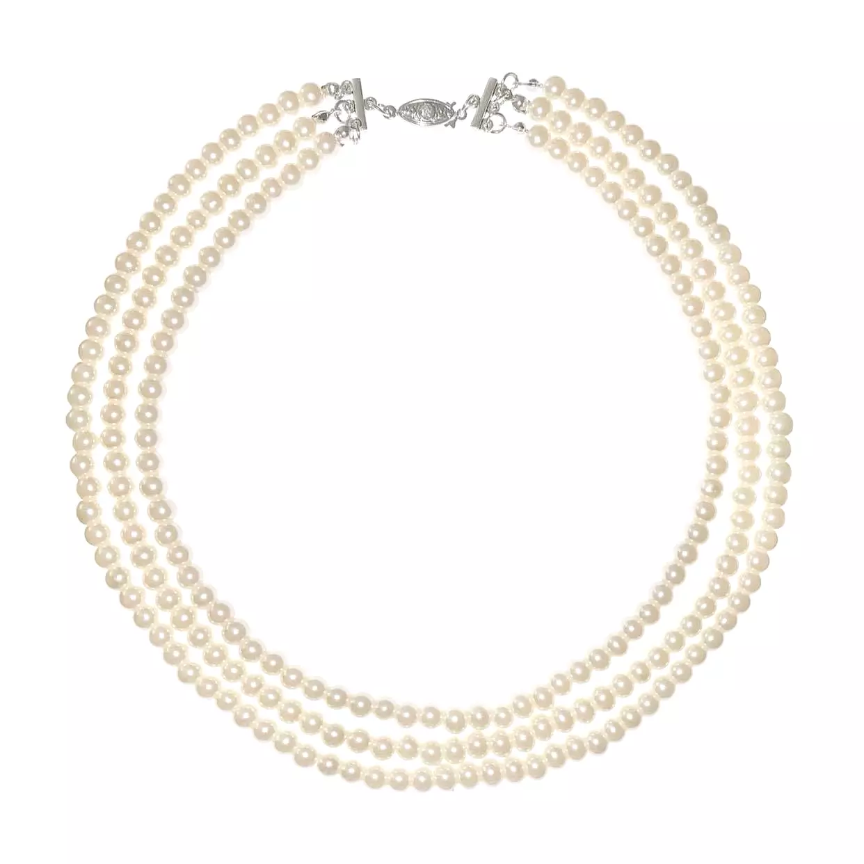 3 Strand Imitation Pearl Necklace