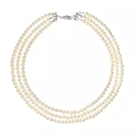 3 Strand Imitation Pearl Necklace