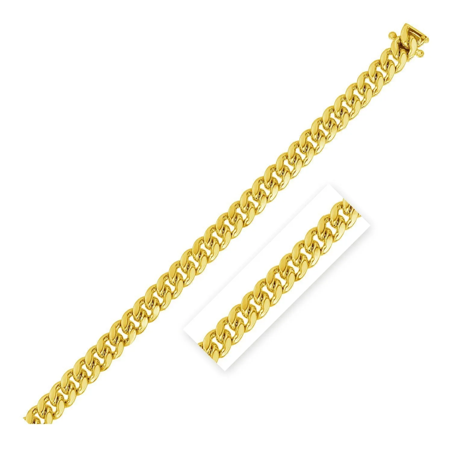 3.9mm 10k Yellow Gold Classic Miami Cuban Solid Chain-rx46884-22