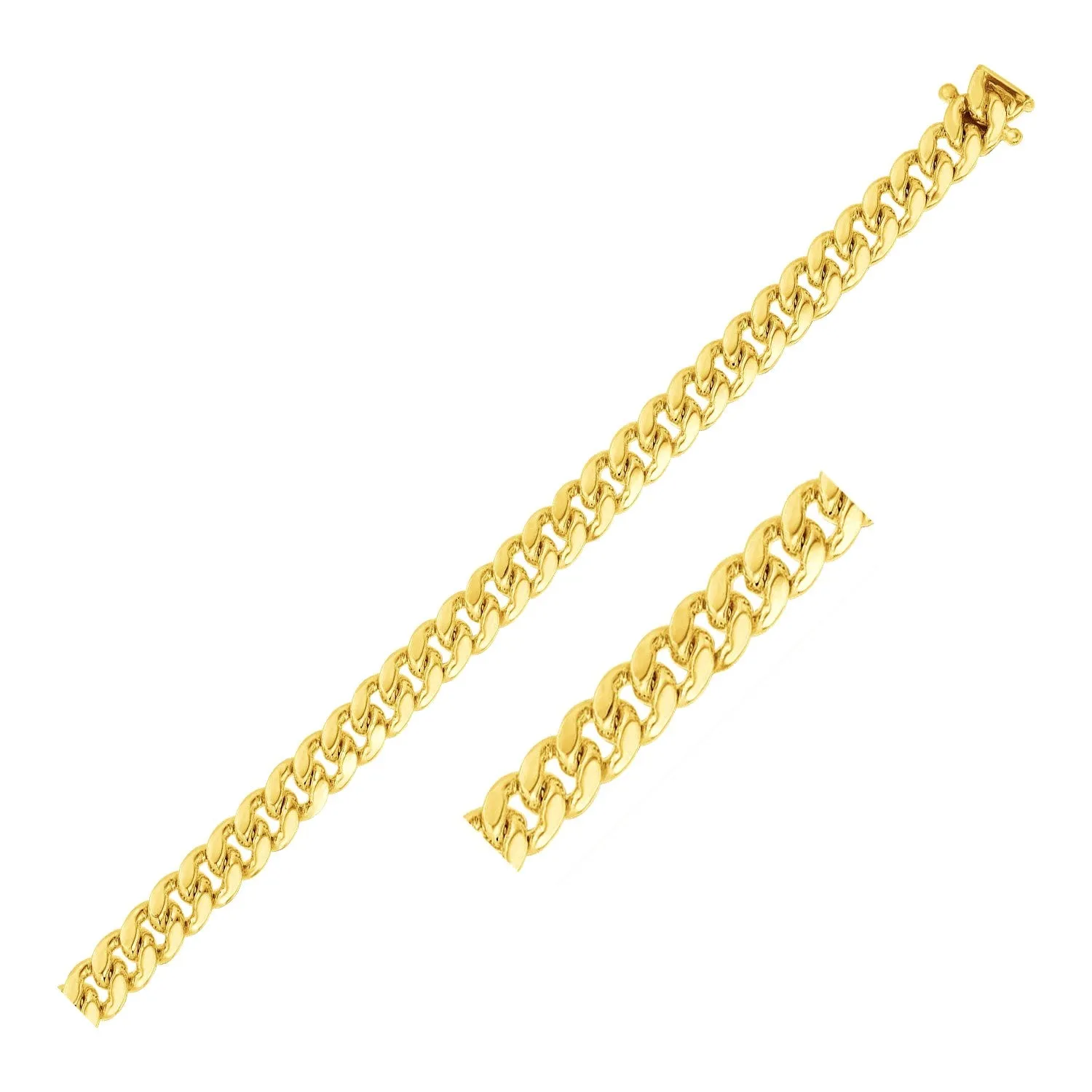 6.1mm 10k Yellow Gold Classic Miami Cuban Solid Chain-rx73923-24