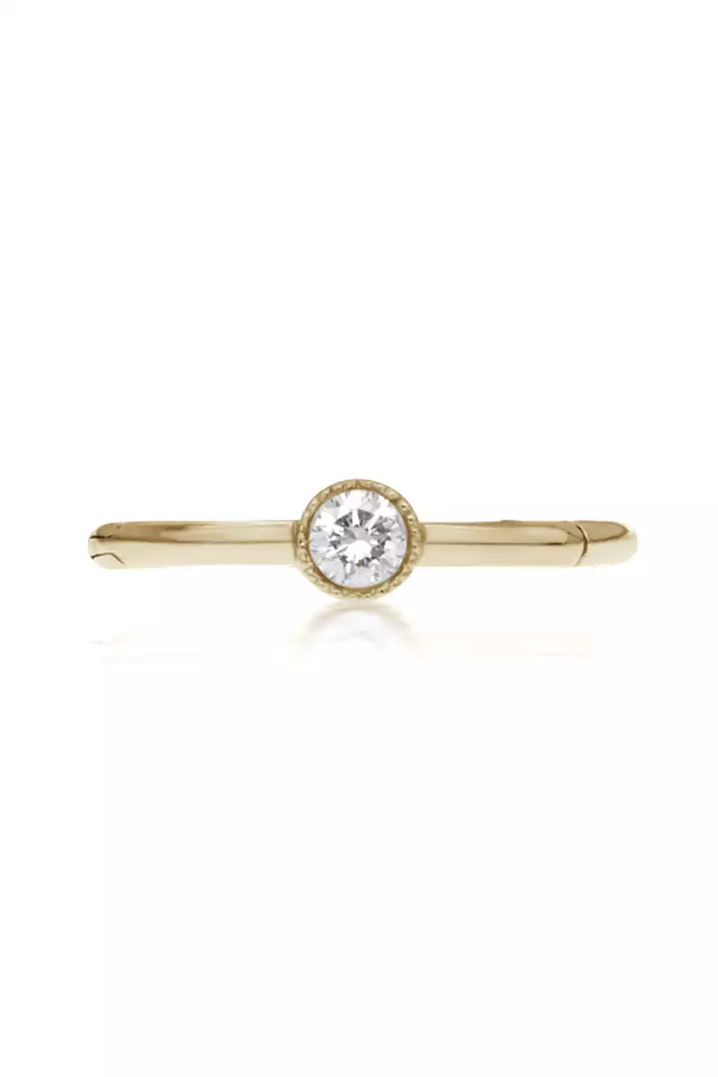 6.5mm Scalloped Diamond Clicker - Yellow Gold