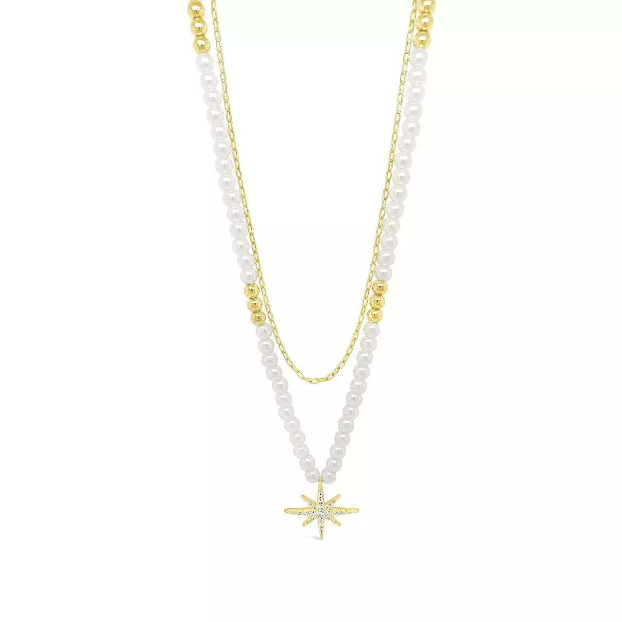 Absolute Star Double Strand Beaded Necklace N2217GL